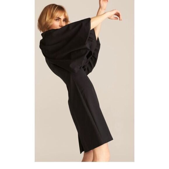 REBECCA Taylor Bodycon Jewel Neckline Short Puff Sleeve Mini Cocktail Dress NEW - Picture 3 of 11